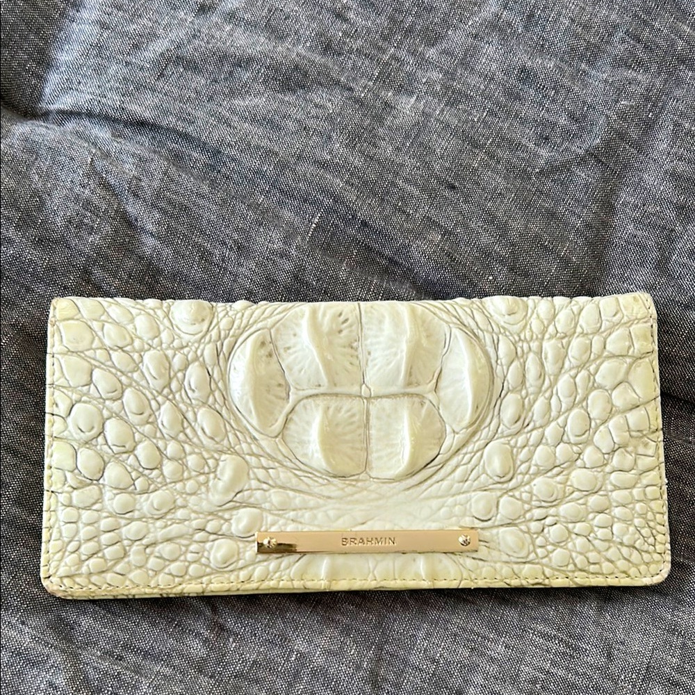 Brahmin Cream Clutch Wallet